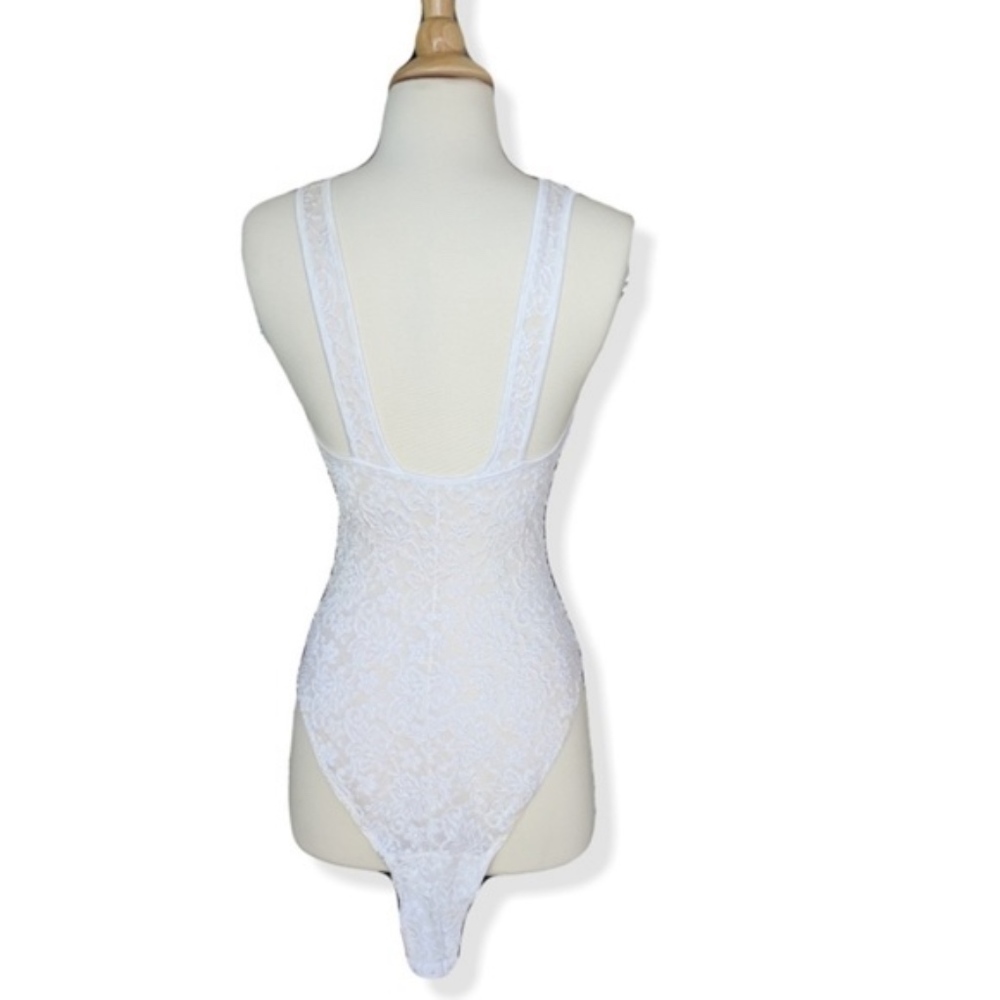 Cream lace tank sleeveless bodysuit | Wolford - Picture 3 of 5
